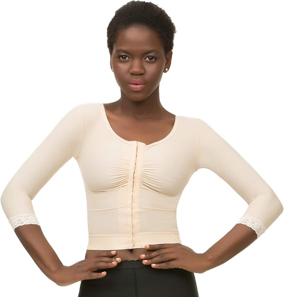 Isavela Womens Medium Sleeve Breast Surgery Support Bra/Vest (Waist Length) (Bolero) (VS03-MS)