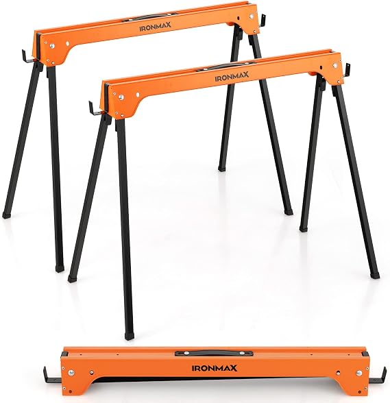 Goplus Saw Horses 2 Pack, 1322 LBS Portable Foldable Saw Horses