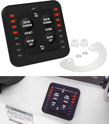 SLC-11 LED One-Touch Leveling Trim Tab Control - Waterproof Microprocessor Switch with Auto-Return & LED Indicators, Direct Replacement for SETR-61, 12V24V DC