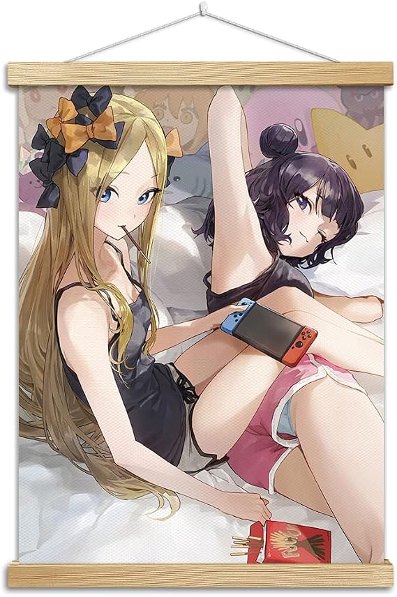 Fantasy Japanese Cute Sexy Anime Girls 2D Portrait Wall Art Scroll Poster-Artwork Digital Illustration GICLEE Canvas Prints Home Decor Type 01 12x16in(30x40cm)