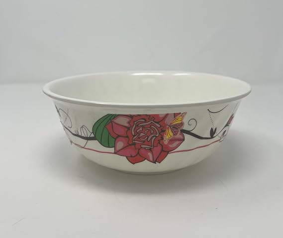 Melamine Soup Bowl Ribbed Assorted Floral Patterns - 6 Pack (8")