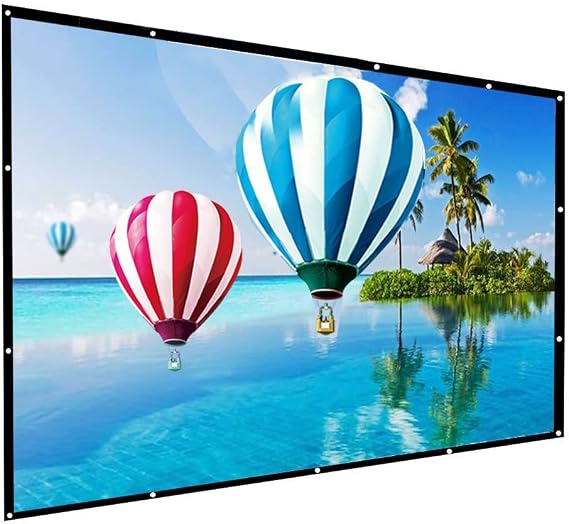 200 inch Portable Outdoor Projector Screen, 16:9 Folding HD Big Size Movie Screen for Home Theater Office Presentation
