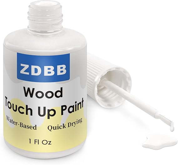 Wood Touch Up Paint - 1 Oz Touch Up Paint Pen for Wood Refinishing, Quick-Dry Paint for Scratches, Spots and Chips on Furniture, Tables,Cabinets, Doors, and Dressers (White)