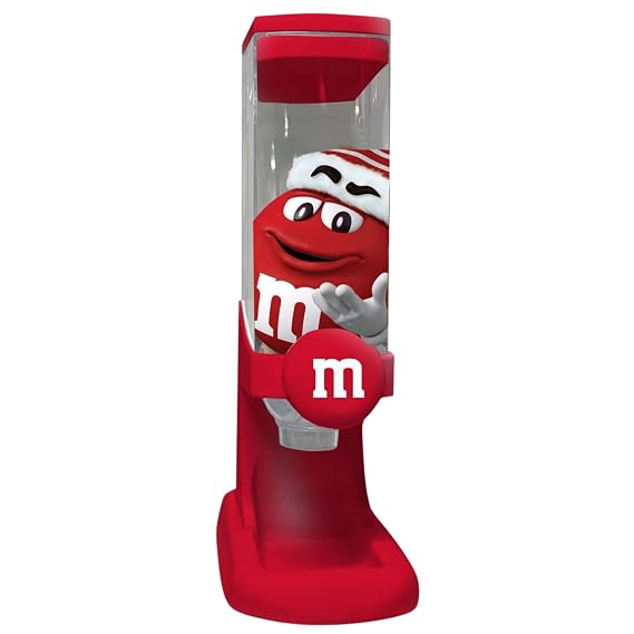 CandyRific M&M's Twist Candy Dispenser with Chocolate Candies, Christmas Candy Gift Set (Red), 1 Count (Pack of 1)