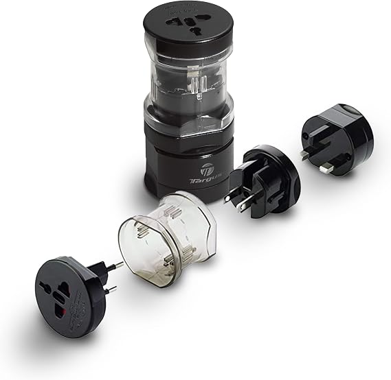 Targus Universal Travel Adapter, International Plug Adapter, Travel Worldwide Power Adapters for Europe, UK, Asia, Africa, LAC, MENA, USA, Travel Plug Adapter (APK01US1)