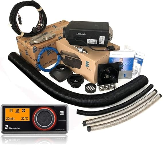 Eberspacher Espar Airtronic S2 D2 L 12V 2.2kW 7500BTU with EasyStart PRO 7 Day Timer with Fault Display and Automatic Altitude Adjustment includes RV Muffler Silencer and Floor Mounting Plate