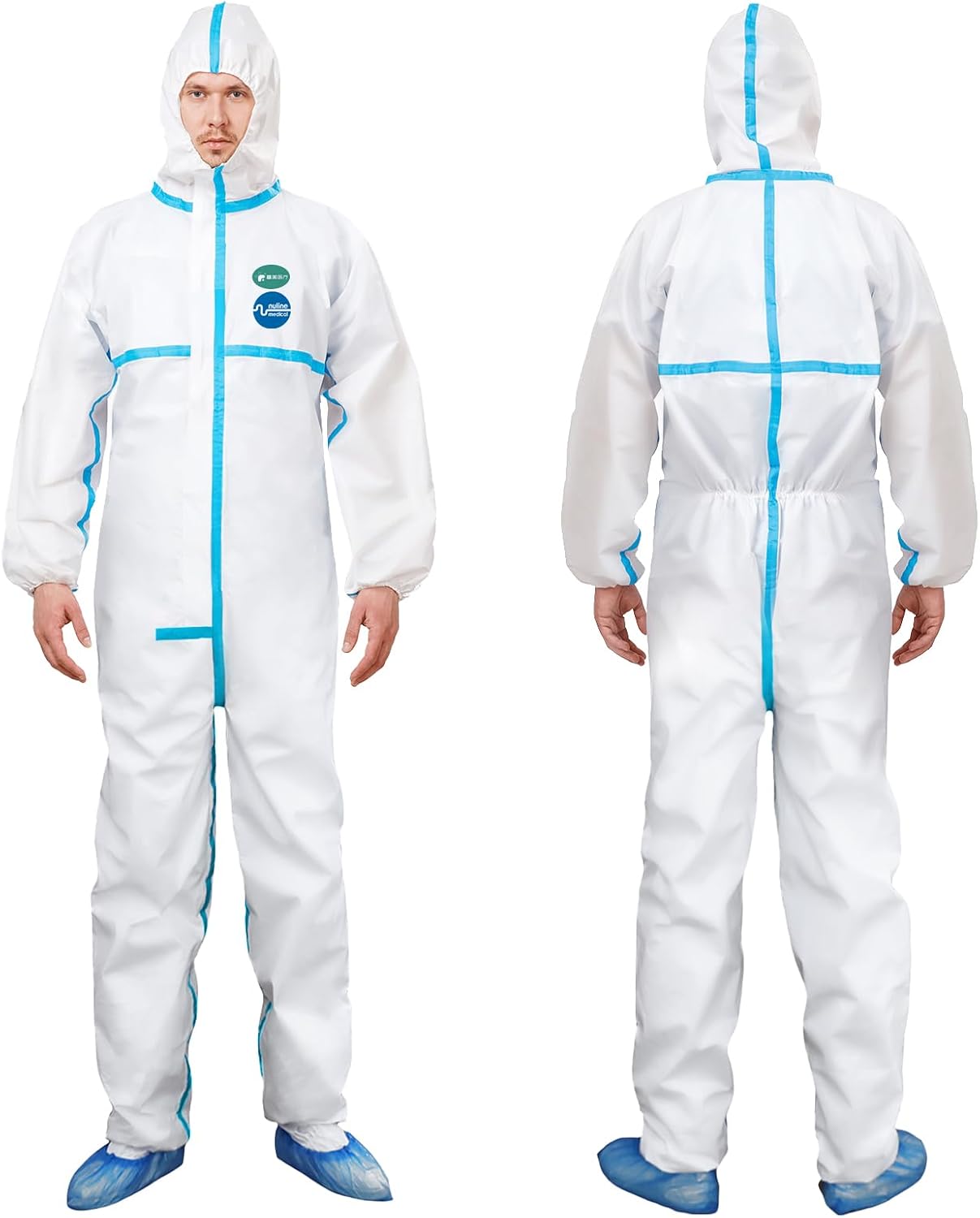 Disposable Protective Coveralls Hazmat Suits Lab Coveralls Disposable Heavy Duty Full Body Painters Suit