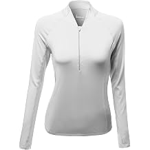 Basic Solid Active Track Zip up Pull Over Top White Size L