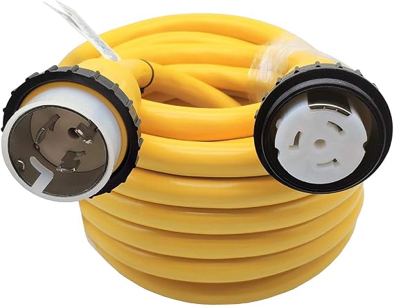 Parkworld Marine Shore Power Extension Cord 50 AMP SS2-50P to SS2-50R, Marine Shore Power Cord SS2-50 Male to Female 50A 125V/250V (50FT)