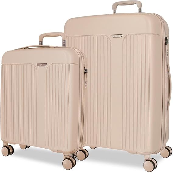 Movom Suitcase Set Beige 55/68 cm Rigid 6.65 kg TSA Closure Polypropylene 6.65 kg 109 LEx Tensionable Hand Luggage Beige Talla única Suitcase Set beige Unit size Suitcase set