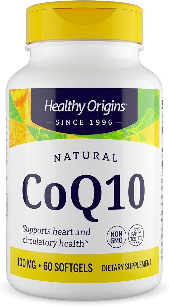 Healthy Origins CoQ10 100 mg, Trans-Isomer Ubiquinone, 60 Softgels