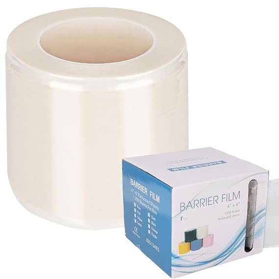 1200 Sheets Barrier Film Roll White- NAQASE 4"x6" Protective Dental Barrier Film Adhesive Barrier Tape Sheets