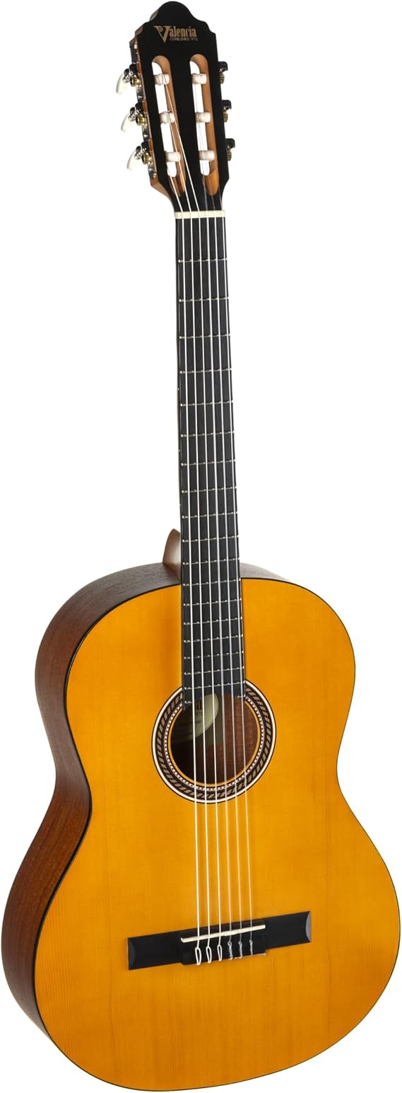 Valencia VC204H 200 Series Classical Guitar, Antique Natural Finish Hybrid Slim Neck