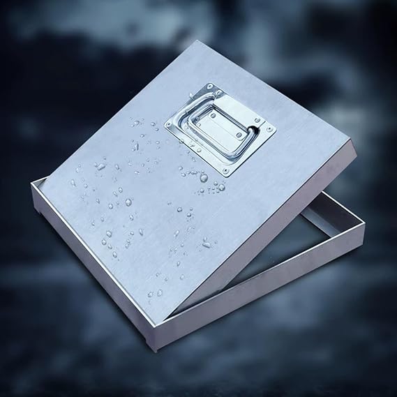 Recessed Manhole Cover, Stainless Steel Inspection Chamber Cover Square - Commerical/Residential, Septic Tank Lid, Sump Pump Cover Lid, Load 250kg/551 Lbs(400 x 400 mm)