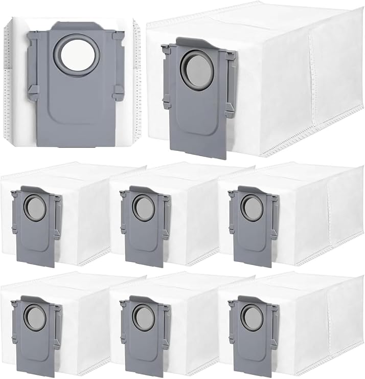 Roborock ile Uyumlu S8 Plus/S8 Pro Ultra/S7 Max Ultra/S7 MaxV Ultra/S7 Pro Ultra/Q7 Plus/Q7 Max/Q7 Max Plus/Q5 ve Q8 Robot Süpürge Uyumlu Toz Çöp Torbası Yedek Parça Seti-8 Adet