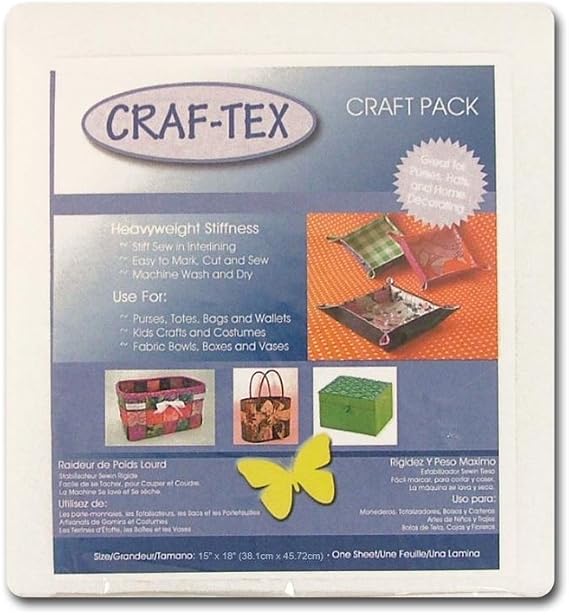 Bosal Craft-Tex Plus Stiff Nonwoven Double-Sided Fusible Notion, White (Packaging May Vary)
