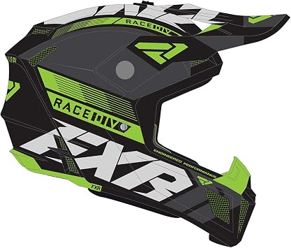 FXR Clutch Boost Helmet Lightweight D-Ring Buckle Nose Guard Ventilated Lime - FMVSS 218