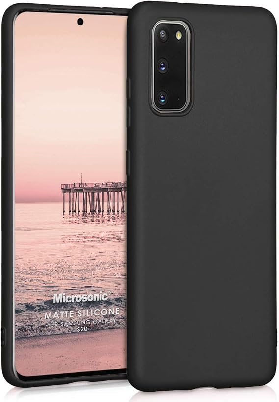 Microsonic Matte Silicone Samsung Galaxy S20 için Kılıf Siyah [Galaxy S20 ile Uyumlu Kılıf - Siyah]