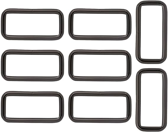 Metal Rectangle Ring Buckles Square Strap Webbing Belt Rings Non Welded 2" x 0.8"