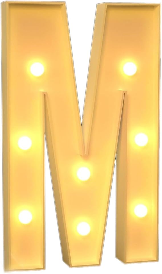 LED Marquee Letter Lights,LED Letter Lights Sign Light Up Letters Sign for Home Cafe Bar Party Wedding Birthday,Battery Operated Initials Lamp Letters Symbol(Medium,70cm)