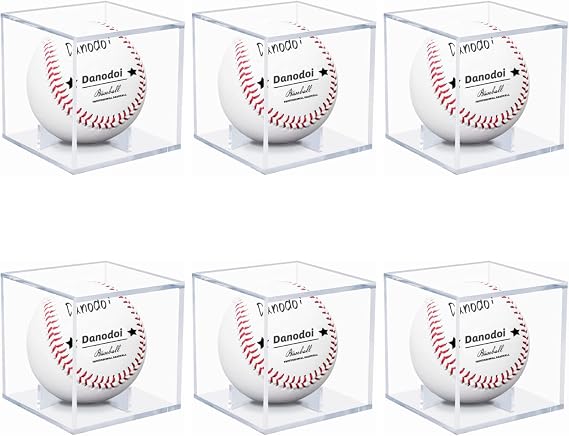 Baseball Display Case UV Protected Acrylic Clear Baseball Holder Square Cube Ball Protector Memorabilia Autograph Display Box for Official Size Baseball