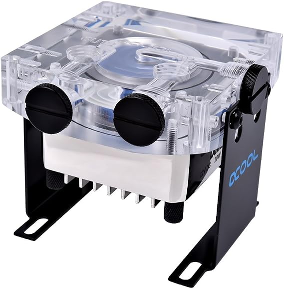 Alphacool Laing DDC310 - Complete Edition Eisdecke - Plexi (13197) | Brass pump housing, cooling fins, thermal pad, V.2 Eisdecke pump top, G1/4 connections, decoupling option