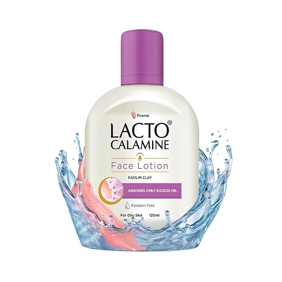 Lacto Calamine Face Moisturizing Lotion for Combination to Normal Skin | Excess Oil Absorbing & Pore Refining Moisturizer, Advanced Ceramides Complex | 4.06 Fl Oz (120ml)