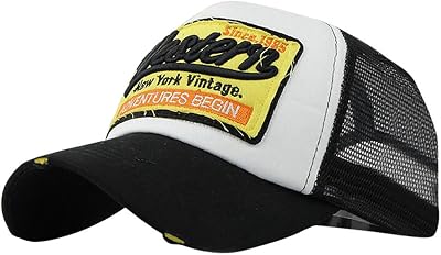 Vintage Baseball Cap Embroidery Washed Denim Trucker Cap Cotton Sun Hat for Men Women Adjustable Size