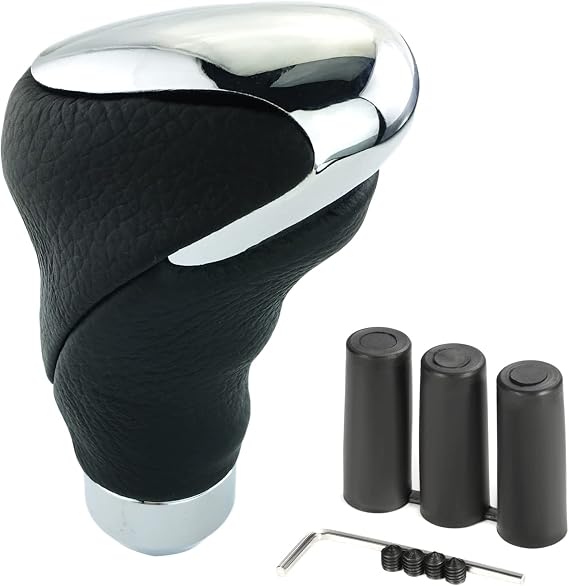 Leather Gear Shifter Lever Speed Knobs Car Shift Stick Grip Handle Fit Most Auto Manual Transmissions, Black