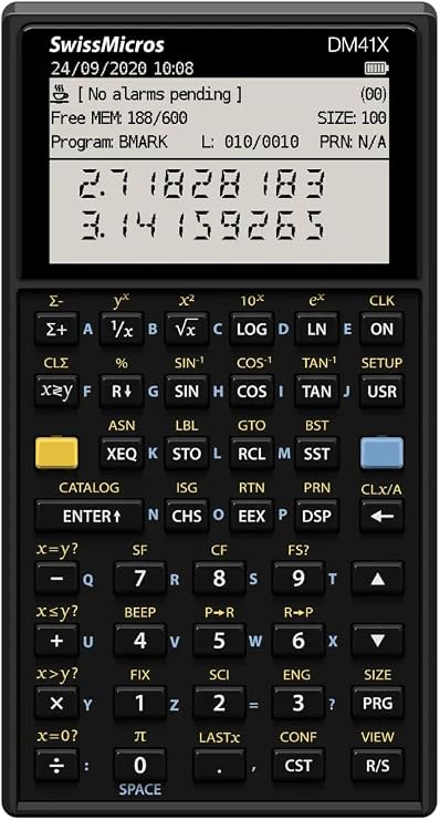 SwissMicros DM41X RPN Scientific Calculator HP 41CX Software, 316L Stainless Steel Casing, Alphanumeric Display, Virtual MOD Support
