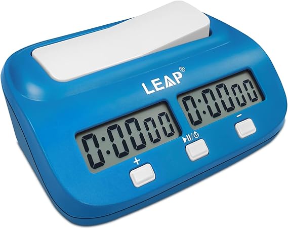 LEAP Digital Chess Clock Timer with Bonus and Delayed Time Features Chess Timer for Chess Game I-GO and Chinese Chess (Blue)