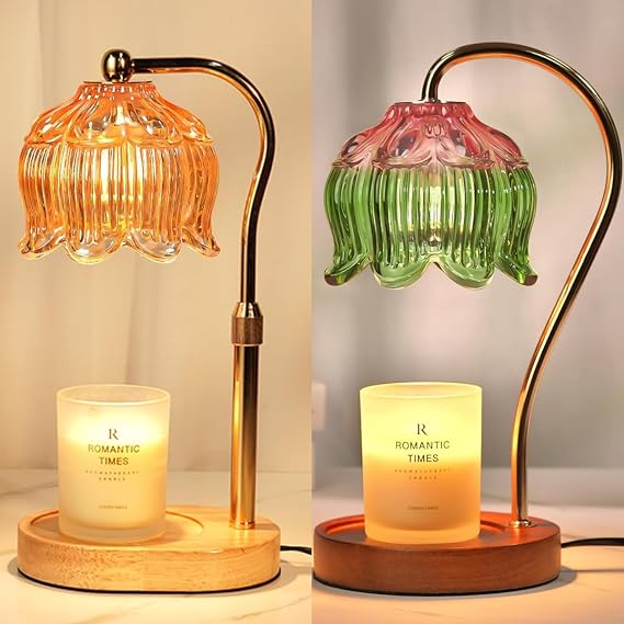 Funistree Christmas Birthday Gifts for Women, Candle Warmer Lamp with Timer & Height Adjustable, House Warming Gift for New Home Essentials, Gift for Mom Her Grandma, Flower Candle Warming Lamp