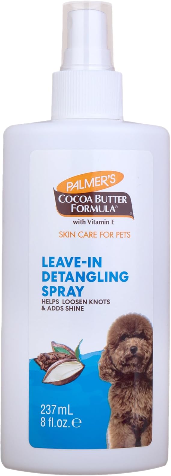 Palmer's for Pets Detangling Dog Conditioner Spray with Cocoa Butter, 8 Oz | No-rinse leave-in formula, vitamin E enriched, removes tangles and knots, 8 Fl Oz, for daily grooming