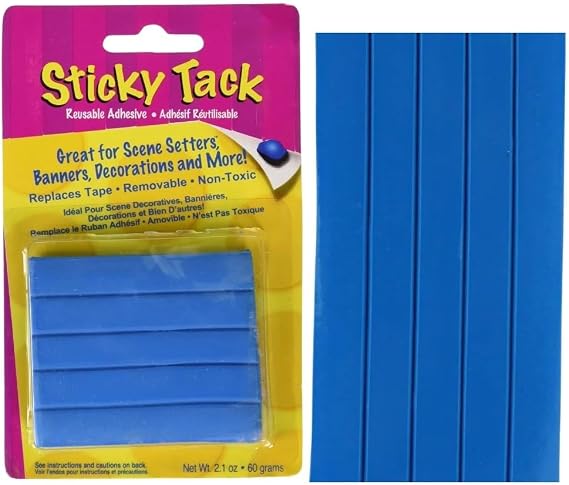 No Mess & Damage-Free Strong Adhesive Blue Sticky Tack - 2.1 oz. (1 Pc.) - Ideal for Hanging Decorations, Poster Mounting