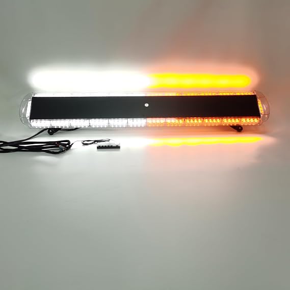 CFLMYYXGS 104 LED Amber-White Strobe Light Bar all Side Flashing High Intensity Emergency Warning Flash Strobe Light with Safety Construction Vehicles Tow Trucks Pickup