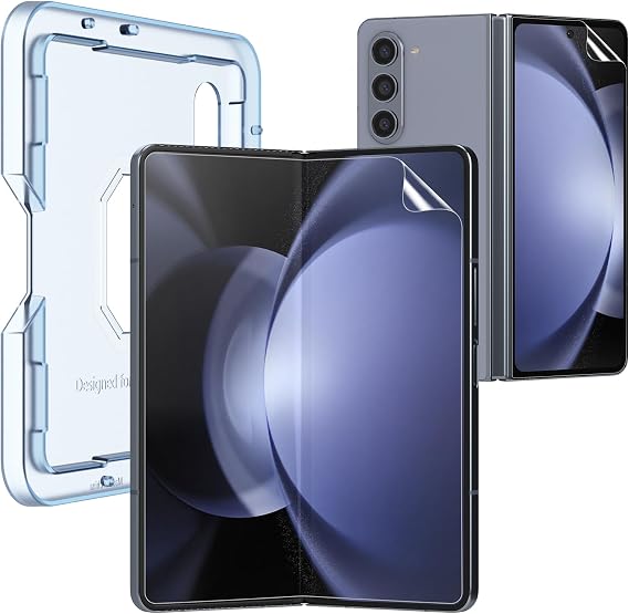 KCT TPU Screen Protector for Samsung Galaxy Z Fold 5 / Z Fold 4 | Front & Inner TPU Flexible Film, Auto-Repair, Bubble-Free, Positioning Frame