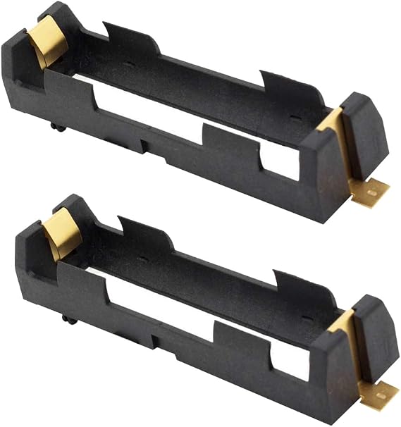 18650 Clip Holder Box Case for 18650 Battery Copper Contacts Storage Box Case Holder 1 Cell Pack of 2