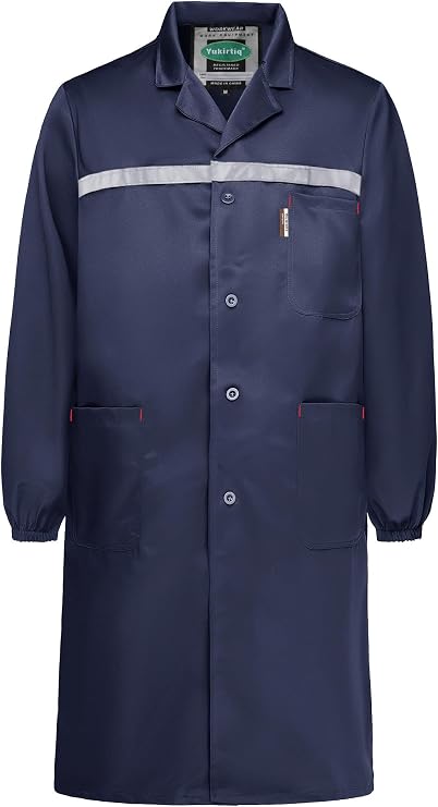 Lab Coats for Men Workshop DIY Mechanic Coat Artist Long Sleeve Painter Smock Students Laboratory Coat