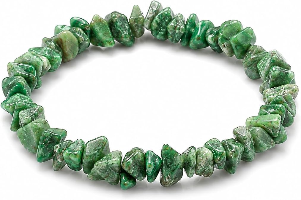 Hijet Verdite Chips Bracelet for making Jewelry Balancing Positive Energy Harmony Luck Yoga Meditation Reiki Unique Genuine Authentic Fashion Style