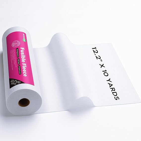 KOVIEDE Fusible Fleece Interfacing, 12.2" x 10 Yards Heavyweight