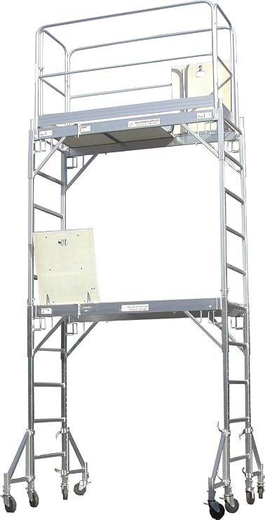CBM Scaffold Aluminum Scaffold Rolling Tower Standing at 12' High Hatch Dech with Gaurd Rail and U Lock CBM1290