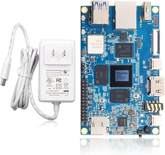 Orange Pi 5B 16GB LPDDR4/4X Rockchip RK3588S 8-Core 64 Bit Single Board Computer with Onboard 256GB eMMC Flash, Run Linux/Debian/Ubuntu/Android OS(16GB256GB+ Power Supply)