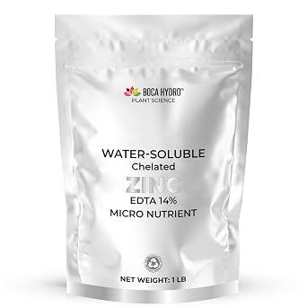 Chelated Zinc EDTA 14% Water Soluble Plant Food for All Plants, Vegetables, Flowers and Trees. 1 Lb