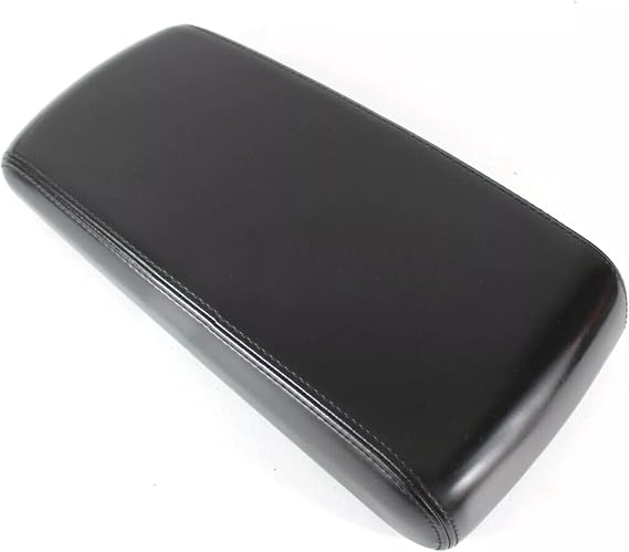 Leather Center Console Lid Armrest Cover Black Compatible with Dodge Charger 2008 2009 2010