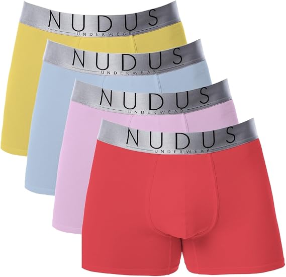 NUDUS Premium Mens Underwear - 4 Pack Soft Cotton Underwear for Men, Low Rise Sexy Mens Underwear, Lightweight & Breathable