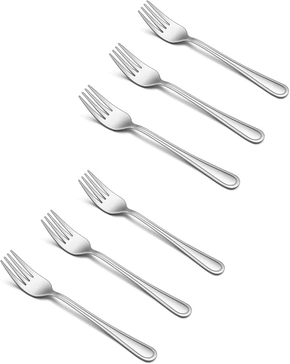 TeamFar Toddler Forks, 6 Pcs Stainless Steel Kids Utensil Small Fork
