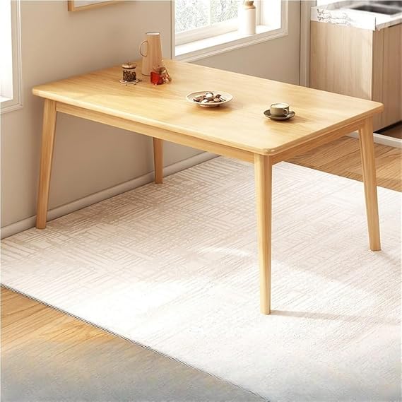 Dinner Desk, Kitchen Table, Wooden Dining Table, Kitchen Desk with Wood Legs, Modern Wood Table for Kitchen, Living Room(47.2x23.6x29.5in)