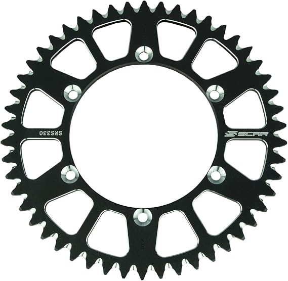 SCAR Aluminum Alloy Rear Sprocket Compatible with KTM 85SX 85 SX 04-26 HUSQVARNA TC85 TC 85 14-26 GASGAS MC85 MC 85 21-26, Black - 46 Tooth
