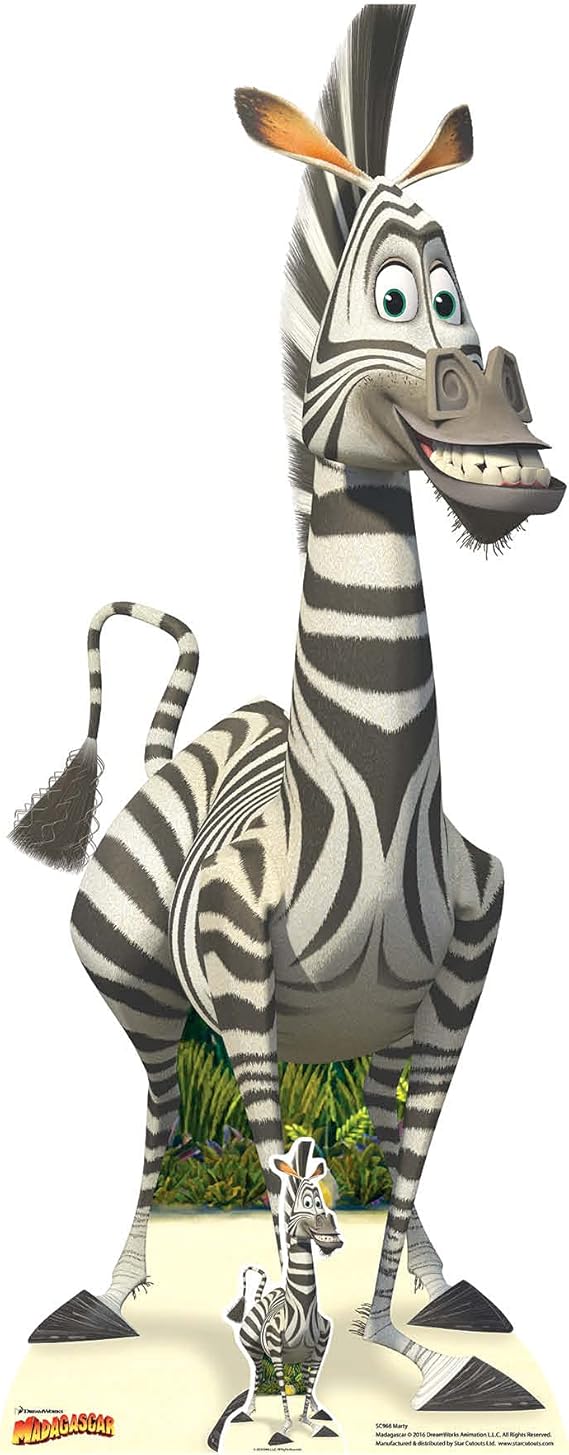 Star Cutouts SC968 Marty Madagascar Cartoon Animated Zebra Cut-out