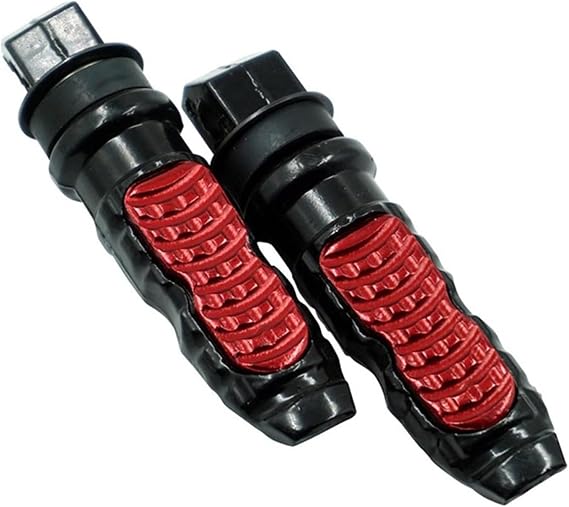 2Pcs /set Universal Aluminum Motorcycle Rear Passenger Foot Pegs Pedals Footrest Scooter Foot-Peg Motorbike Pedal Modification(Red)